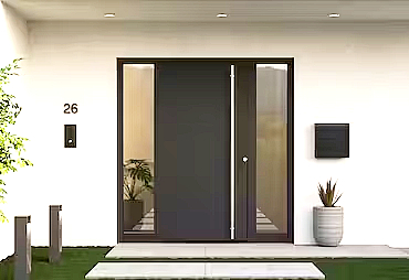 Tamsiai juodos matinės spalvos pasirinktis durys